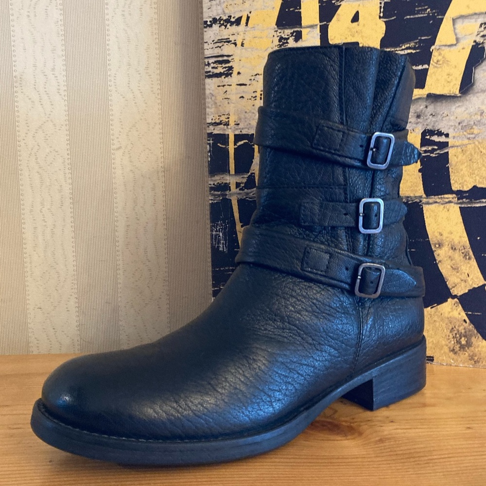 Alberto Fermani Triple Buckle Moto Boot